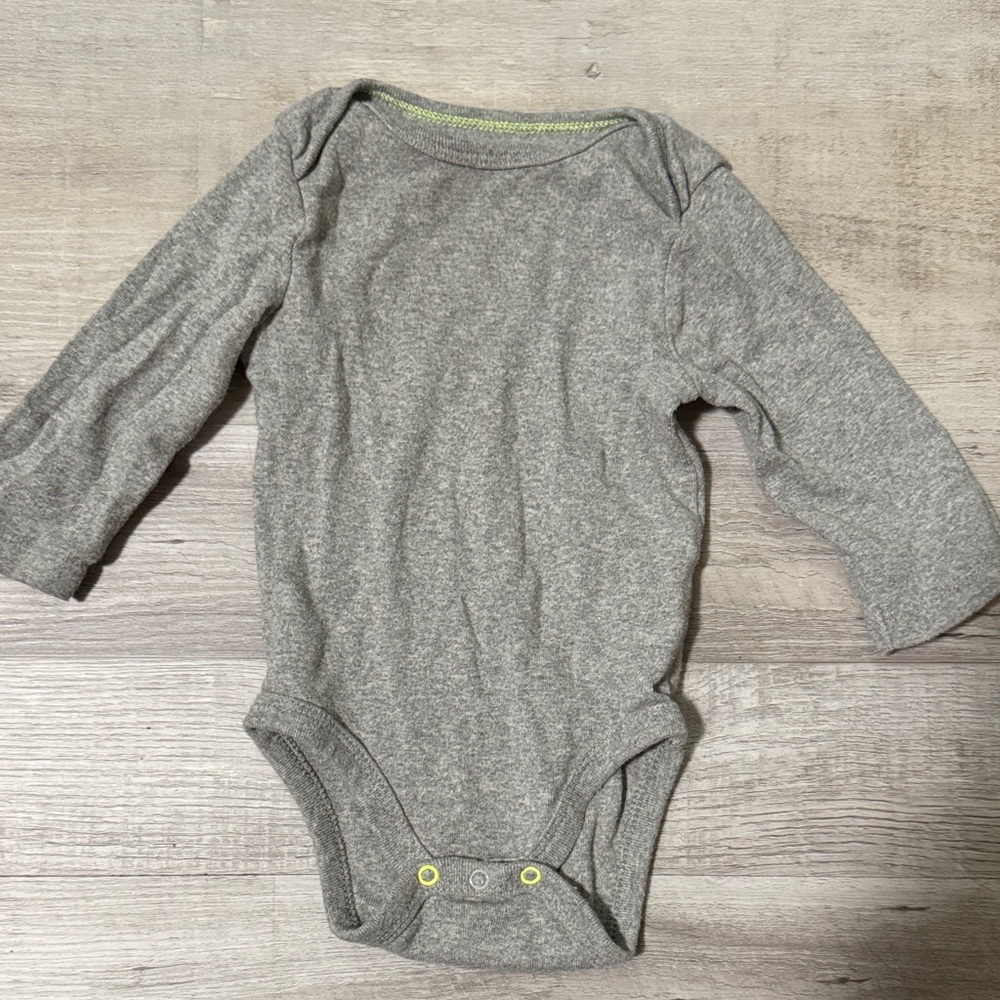 Cloud Island Gray Long Sleeve Bodysuit